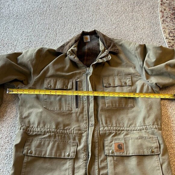 Carhartt Men’s XL Olive Green Blanket-Lined Jacket – Durable Workwear - Picture 8 of 10